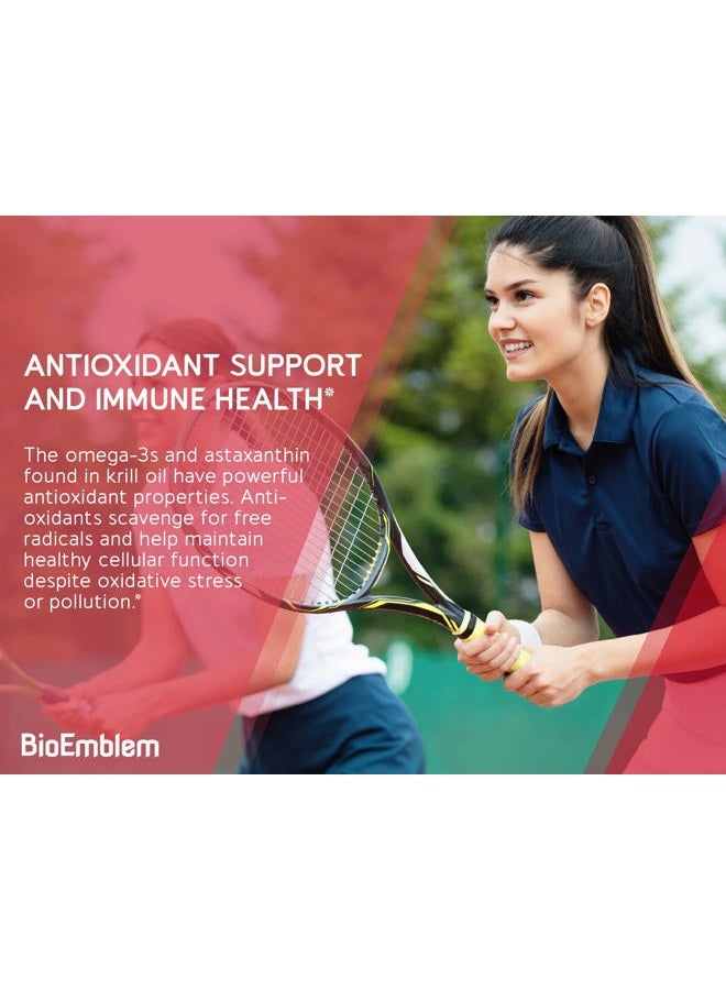 BioEmblem Antarctic Krill Oil Supplement | 1000mg | Omega-3 Oil with High Levels of EPA + DHA, Astaxanthin, and Phospholipids | No Fishy Aftertaste | 60-Count Non-GMO Softgels - Image 5