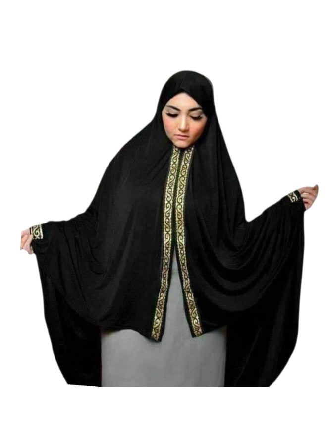 Gold ribbon embellished veil fits everyone, high quality material and easy to wear
