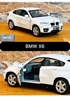 Toyfest Bmw X6 Pull Back Die Cast Metal Model Car with Openable Doors - White 1:32 - 11.5 cm  - Image 1