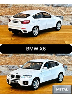 Toyfest Bmw X6 Pull Back Die Cast Metal Model Car with Openable Doors - White 1:32 - 11.5 cm  - Image 3