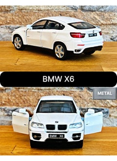 Toyfest Bmw X6 Pull Back Die Cast Metal Model Car with Openable Doors - White 1:32 - 11.5 cm  - Image 2