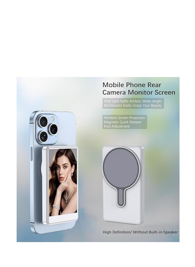 إلترازون - Magnetic Selfie Monitor Screen for iPhone & Android – 1800mAh Battery, Bluetooth Remote, 3-Level Brightness, Wide Screen Mode – Use Rear Camera for Vlogs, Selfies, Live Streaming, TikTok - Image 1