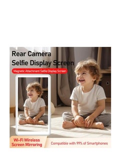 إلترازون Magnetic Selfie Monitor Screen for iPhone & Android – 1800mAh Battery, Bluetooth Remote, 3-Level Brightness, Wide Screen Mode – Use Rear Camera for Vlogs, Selfies, Live Streaming, TikTok  - Image 5