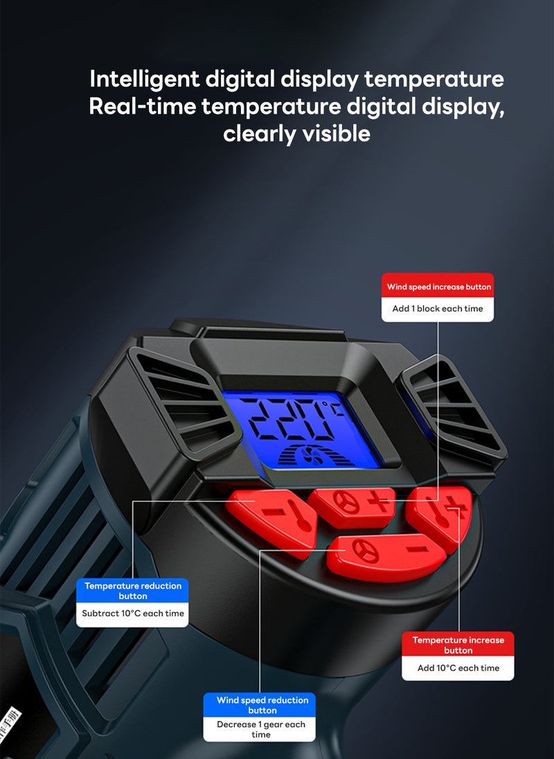 Sharpdo Smart Heat-Gun, Hot Air Gun with 2-Speed Wind Speed Adjustment, Suitable for Car Wrapping  - Image 5