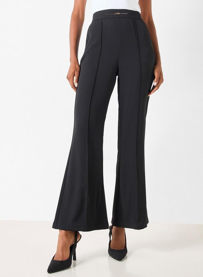 2Xtremz Solid Pants with Elasticated Waistband and Metal Accent - Image 1