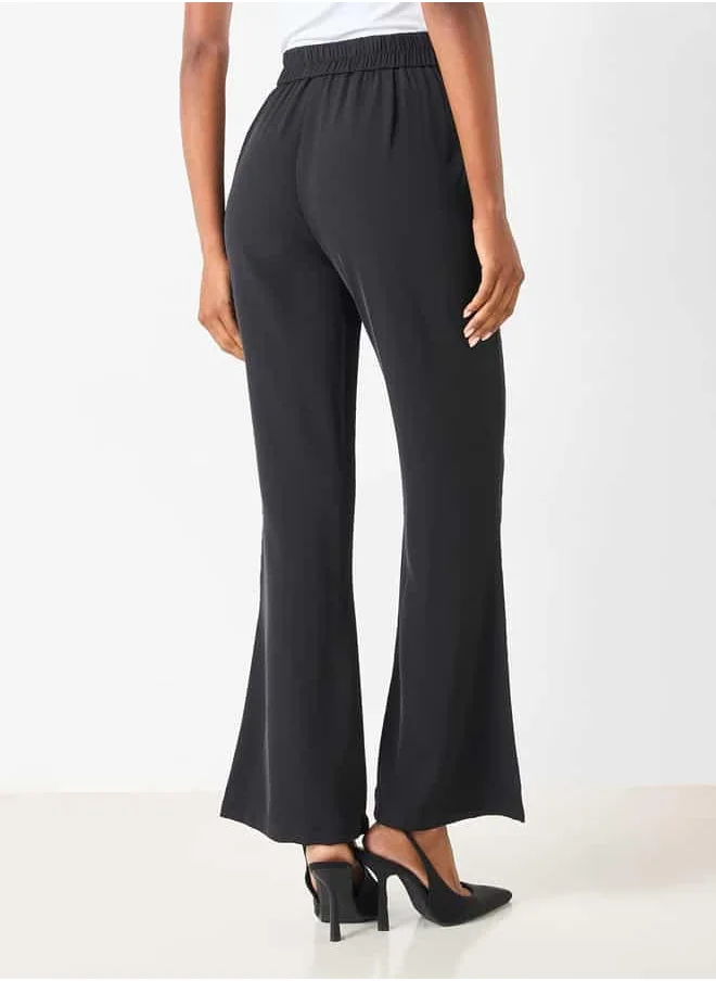 2Xtremz 2Xtremz Solid Pants with Elasticated Waistband and Metal Accent