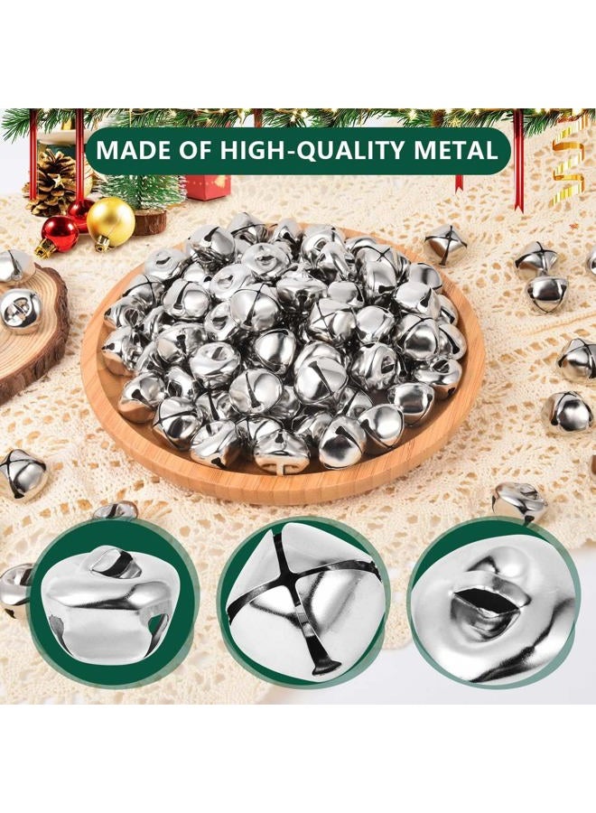 KISEER 100 Pcs Jingle Bells Bulk, 1 Inch Craft Bells for DIY Christmas Home Decoration (Silver) - Image 5