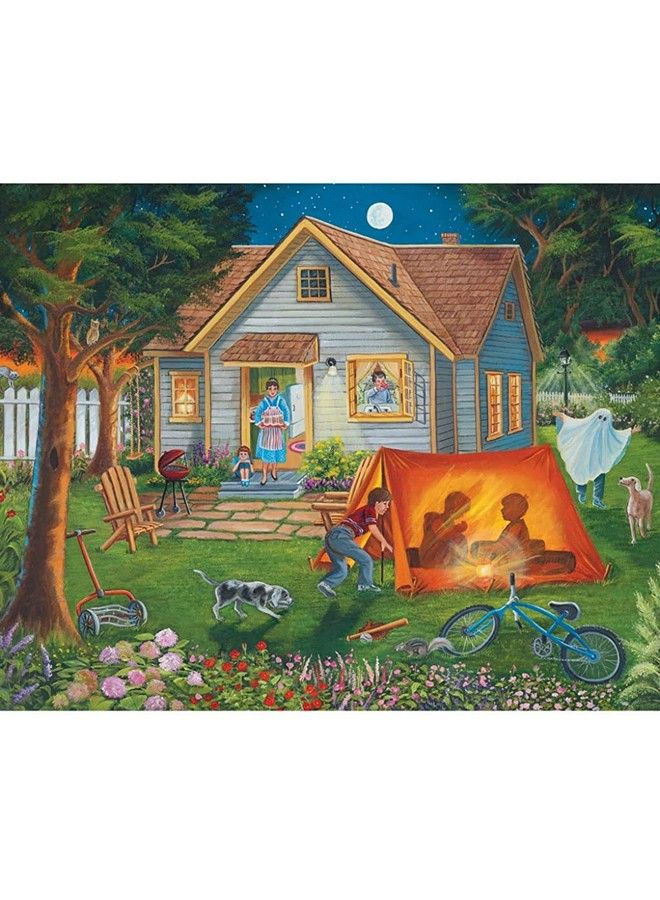 Bits and Pieces 300 Large Piece Jigsaw Puzzle For Adults Backyard Camping Family Fun House Puzzle By Artist Christine Carey 300 Pc Jigsaw - Image 1