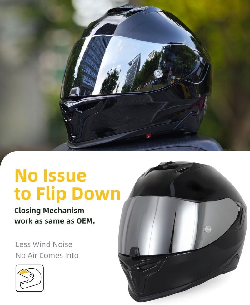 Soman T520 Tinted Visor Replacement for R1 and ST1400 Helmets - UV Protection and Windproof (Silver) - Image 3