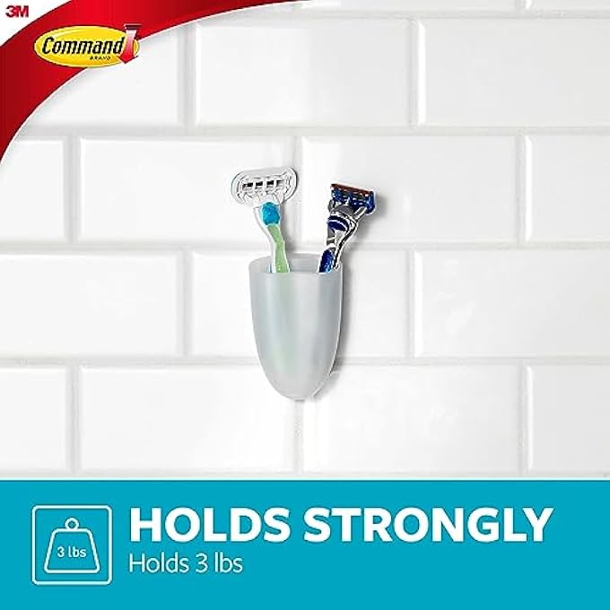 Command Bath Razor Holder Clear Frosted 1Holder 1 WaterResistant Strip Organize DamageFree - Image 4