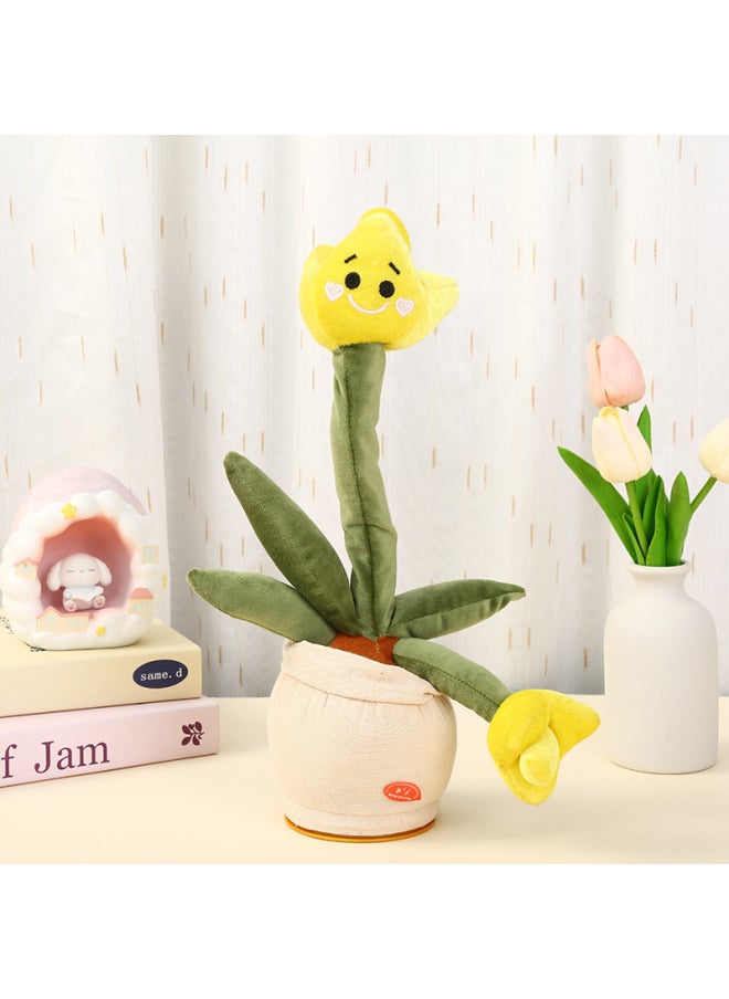 Net Red With Electric Tulip Cactus Can Sing And Learn To Speak Luminous Plush Toys Birthday Gifts Wholesale-Color:Red-Specifications:Organic Core  - Image 4