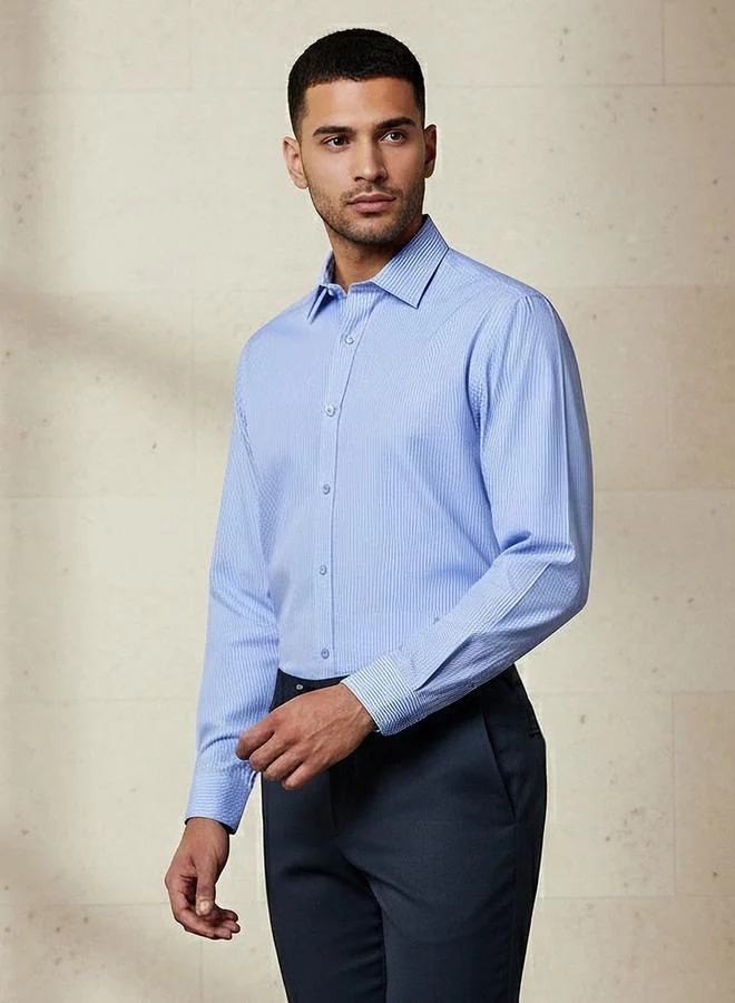 Splash FAV Men Regular Fit Collared Striped Long Sleeves Shirt