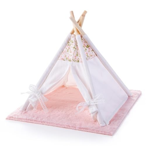 Minamzee 112 Dollhouse Camping Bed Tent 1 Set Fairy Style Mini Pink Lace Tent with Carpet Miniature Outdoor Furniture Accessories for BedroomPatio and Garden for Teens Adults - Image 5