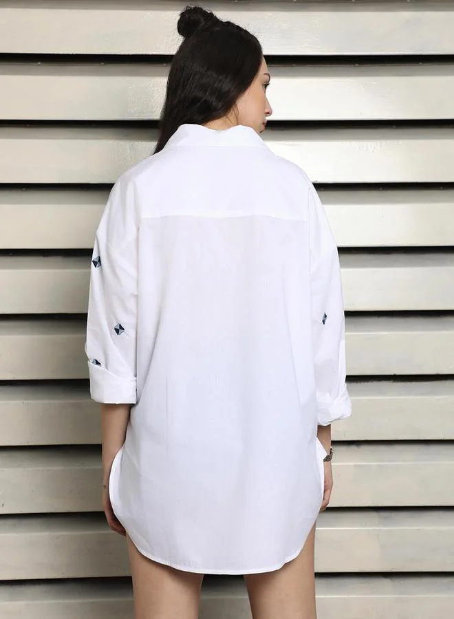 HIGH STAR Embroidered Oversized Casual Shirt by Styli