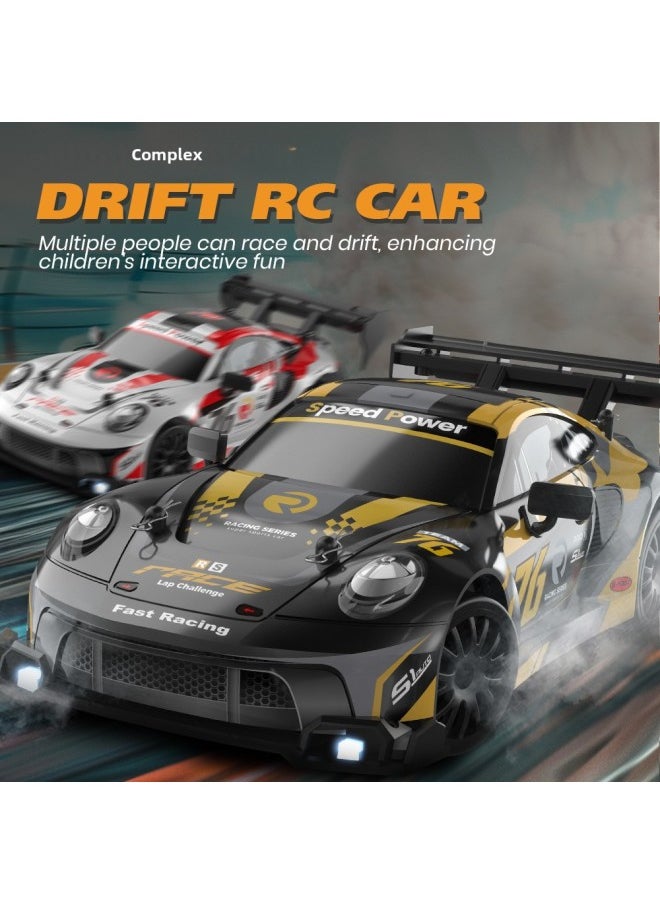 Explosions 1:16 High-speed Tail-flick Drift Four-wheel Drive Remote Control Racing Car Rechargeable With Light Stepless Speed GTR-Color:1:24 8605 Ford Black Green (477g)  - Image 3