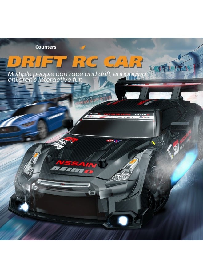 Explosions 1:16 High-speed Tail-flick Drift Four-wheel Drive Remote Control Racing Car Rechargeable With Light Stepless Speed GTR-Color:1:24 8605 Ford Black Green (477g)  - Image 2
