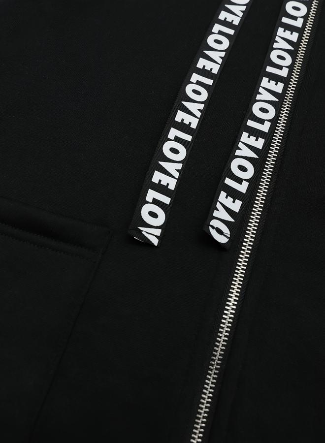 Take Two Women Black Zip Up Hoodie Jacket - Image 3