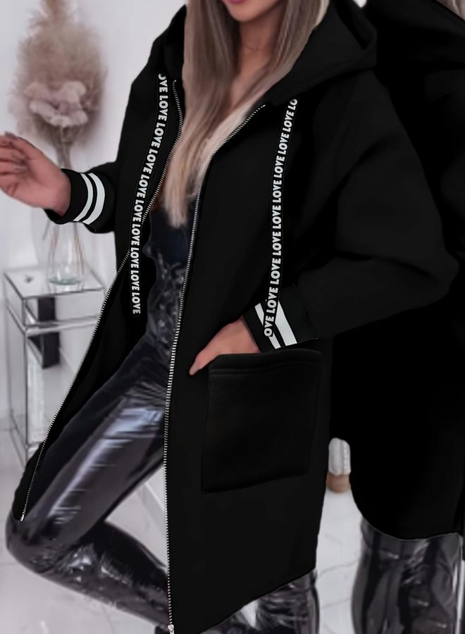 Take Two Women Black Zip Up Hoodie Jacket - Image 1