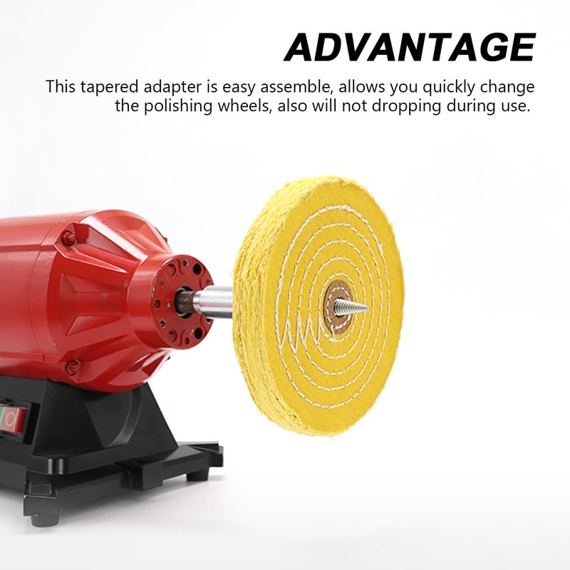 BLSGBUIDING 1/2" Spindle Tapered Threaded Adapter Left & Right Pair Suitable for 3/16"-10/16" Arbor Hole Cloth Polishing Wheel 2 PCS - Image 4