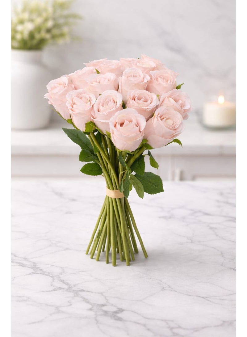 Elegant Artificial Roses Bouquet - Lifelike Silk Flowers for Home Decor, Weddings, and Events - Image 1