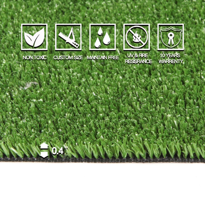 GRASS EXPRESS Artificial Grass Turf, 10ft x 10ft 0.4" Pile Height, Indoor Outdoor Fake Astroturf Rug Carpet Mat for Balcony Decor Backyard Patio Backdrop Fence Wall Decorations Dogs - Image 3