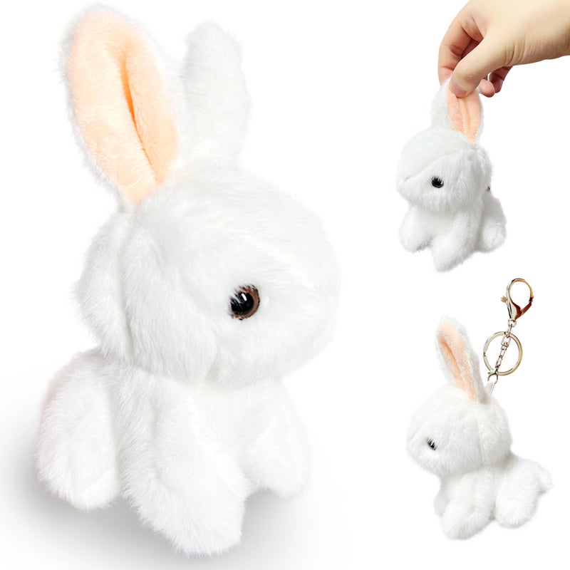 Kawaite Cute White Bunny Plush Toys for Kids and Adults Soft Rabbit Stuffed Aniamls Cuddly Bunny Doll Small Stuffed Animals for Kids Girls and Boys Birthday Easter Basket Stuffers - Image 3