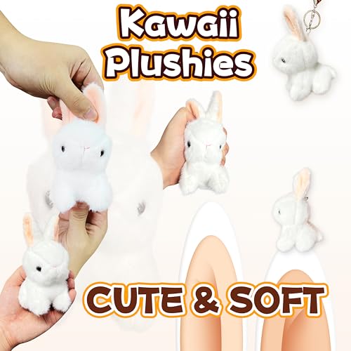 Kawaite Cute White Bunny Plush Toys for Kids and Adults Soft Rabbit Stuffed Aniamls Cuddly Bunny Doll Small Stuffed Animals for Kids Girls and Boys Birthday Easter Basket Stuffers - Image 5