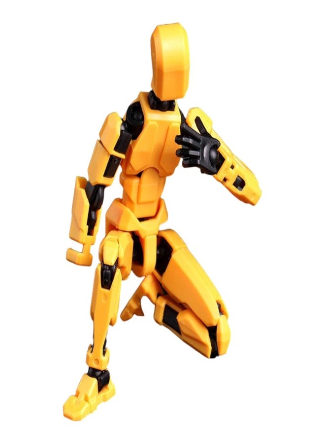 Sentosa Action Figure Toy, DIY Assembly Dummy 13 Action Figure, Articulated Robot, Desktop Decor, Gift Idea for Kids & Adults, Durable ABS Material (Yellow) - Image 1