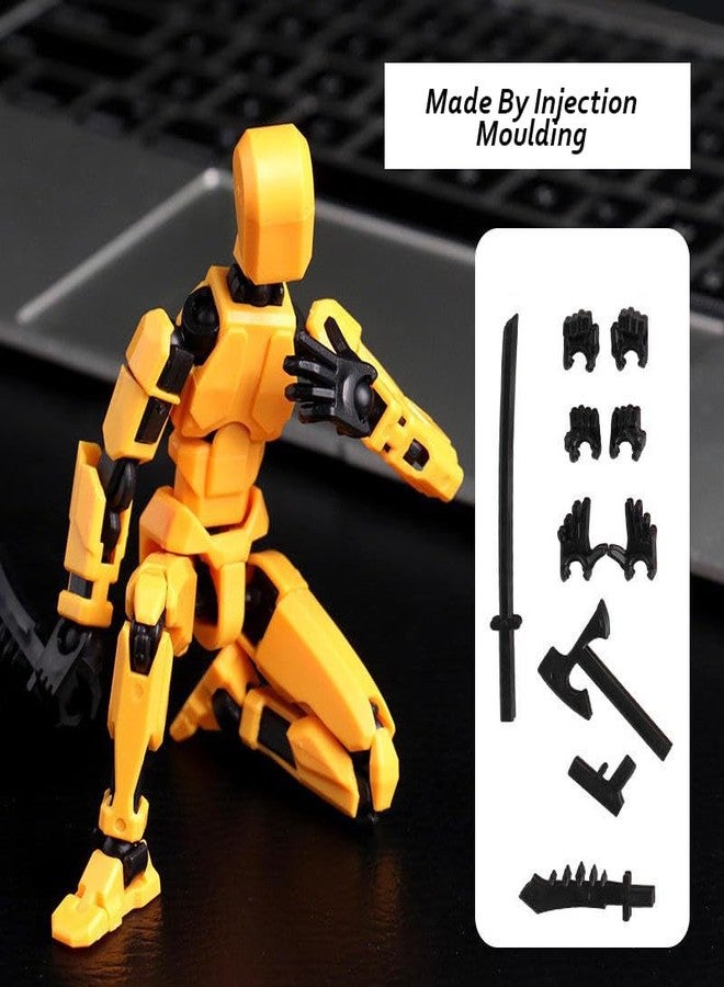 Sentosa Action Figure Toy, DIY Assembly Dummy 13 Action Figure, Articulated Robot, Desktop Decor, Gift Idea for Kids & Adults, Durable ABS Material (Yellow) - Image 3