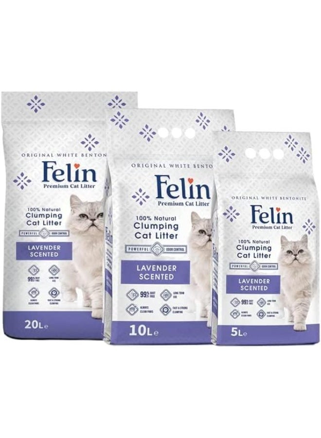 Felin Premium Cat Litter (10L)100% Natural Clumping Cat Litter 99%,5 Dust free (Lavender) - Image 2