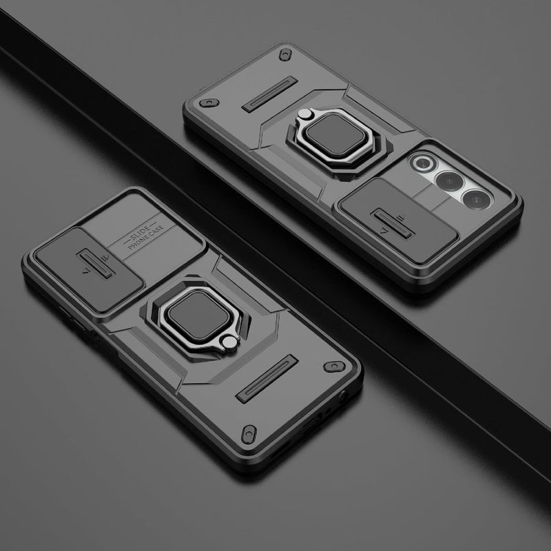 ShieldTech Back Cover Case Compatible to OnePlus Nord CE 4 Lite 5G with Sliding CamShield & 360° Protection Ring Stand Mobile Phone Cover Case for 1+ Nord CE4 Lite 5G (PC, Black) - Image 3