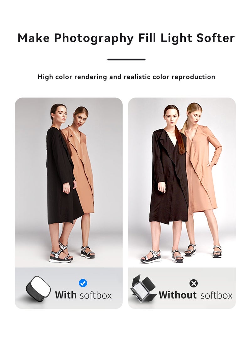 LEOKOR LED Light Panel Softbox, Softbox Light Box, Foldable Light Diffuser with Bag, Foldable Video Light for Photography/Video Recording/Live Streaming/Portraits Shooting, 42*42*16cm (Black) - Image 4