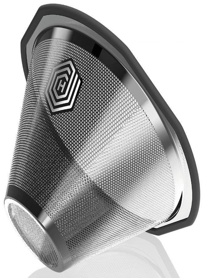 HEXNUB Reusable Coffee Filter for Kalita Wave 185 and OXO 8 Cup Coffee Makers, Stainless Steel Mesh, Durable Metal Filter for Sustainable Brewing - No more Paper Filters - Image 1