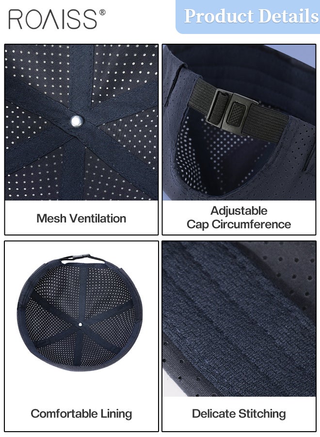 roaiss 3Pcs Mesh Quick-drying Landlord Cap for Men and Women, Brimless Docker Hats, Skin-friendly Breathable Hip-hop Curled Brimless Hat, Adjustable Size Rolled Cuff Dome Hat - Image 4