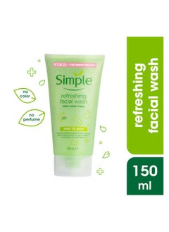 simple Face Wash For Sensitive Skin Refreshing Soap Free 150ml  - Image 1