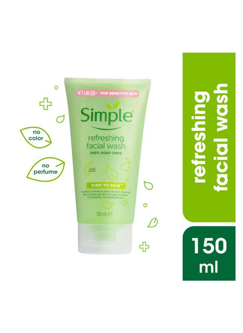 simple - Face Wash For Sensitive Skin Refreshing Soap Free 150ml - Image 1