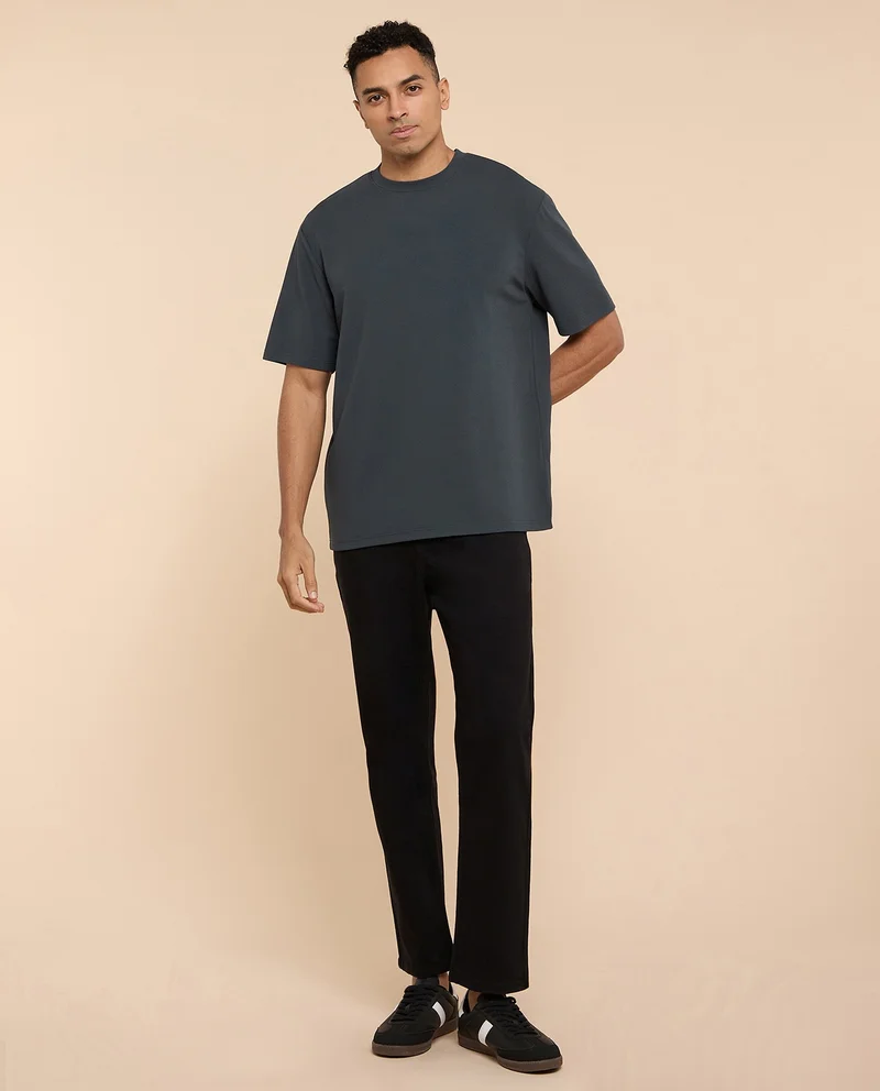 R&b  Solid Straight Fit Jeans with Button Closure for Men | Best Price UAE