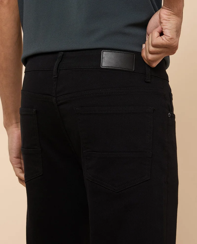 R&b  Solid Straight Fit Jeans with Button Closure for Men | Best Price UAE
