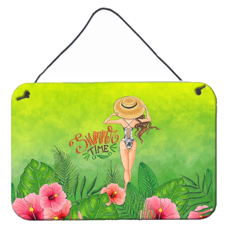 ""Caroline's Treasures Summer Time Lady in Swimsuit Door Hanging Prints wall-decor  Multicolor""