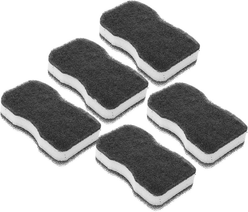 Triple Layer Reusable Kitchen Sponge Set 5Pcs Black Non Stick Dish Scrubber - Image 1