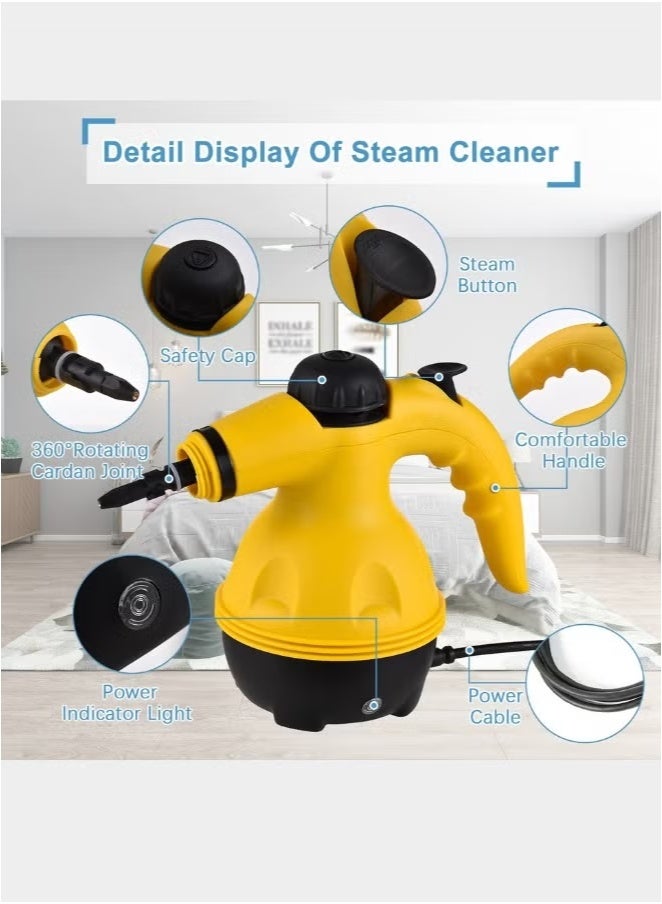 1000W Handheld Multi-Functional Steam Cleaner with High Temperature and 9 Accessories – Suitable for Kitchen, Sofa, Bathroom, and Window Cleaning - Image 3