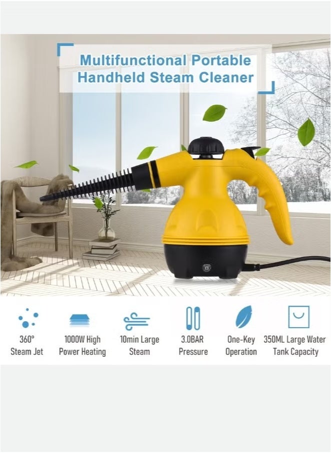 1000W Handheld Multi-Functional Steam Cleaner with High Temperature and 9 Accessories – Suitable for Kitchen, Sofa, Bathroom, and Window Cleaning - Image 5