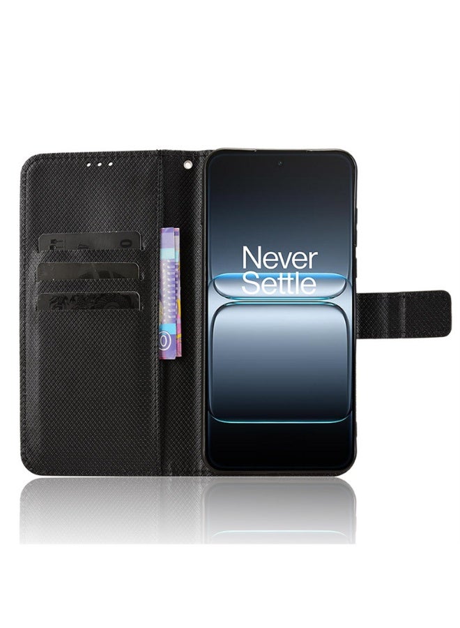 general Wallet Case for OnePlus Nord CE5 - 5G Cover - OnePlus Nord CE5 Case with Card Holder - Flip Stand with Magnetic Closure - Diamond Pattern PU Leather - Strong Protective - Image 2