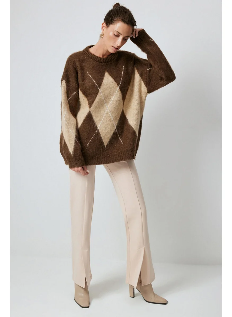 Touche Off Shoulder Lace Patterned Sweater