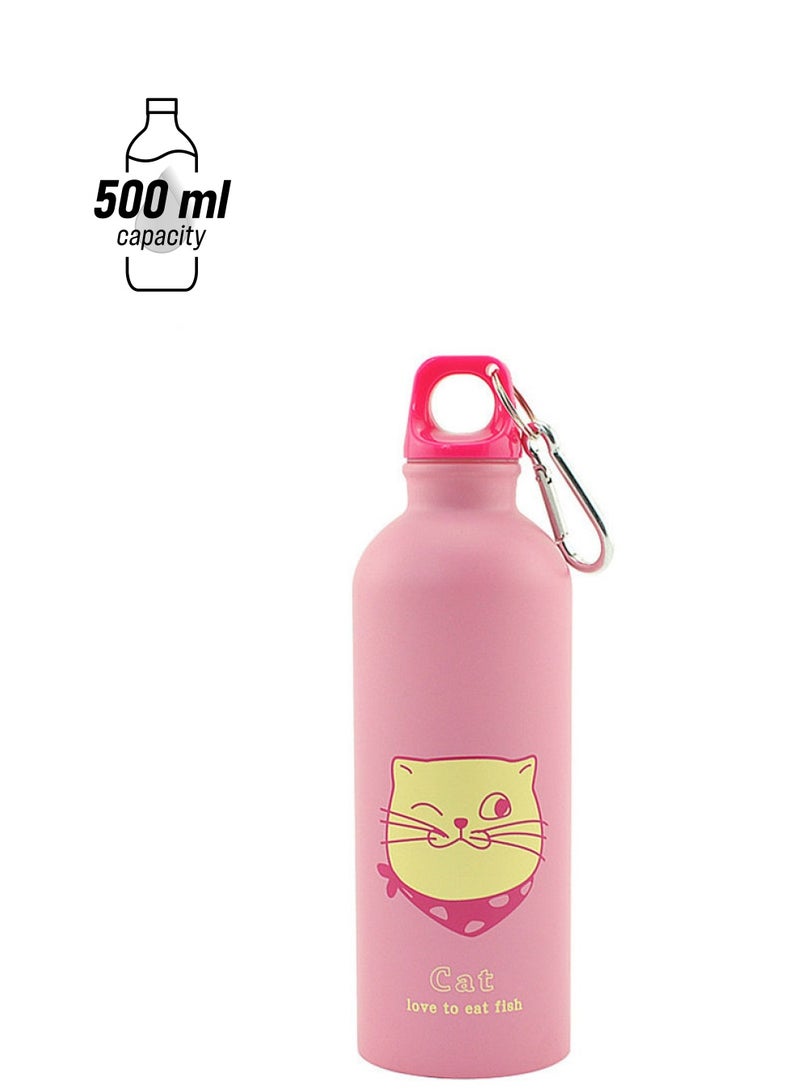 NIBEMINENT Stainless Steel Water Bottle Pink 500ml