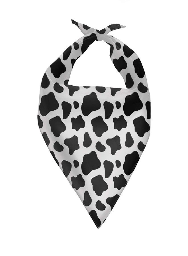 Howilath Cow Dog Bandana, Cow Spots Triangle Bibs Scarf Accessories, Black & White Dot Polyester Dog Birthday Bandana, for Small to Large Dog Puppy Cat - Image 1