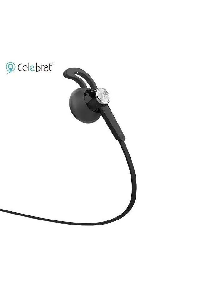 Celebrat A16 Wireless Neck Hanging Magnetic Earphone - with Microphone - Black - Image 4