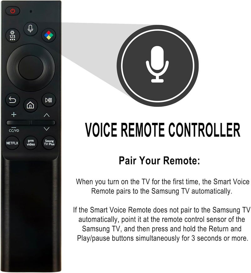 Allimity BN59-01363M Replacement Voice Remote Compatible with AU8000 AU7980 Series Samsung Crystal UHD HDR Smart TV 2021 Models with Shortcut Apps - Netflix，Prime Video，Samsung TV Plus - Image 1