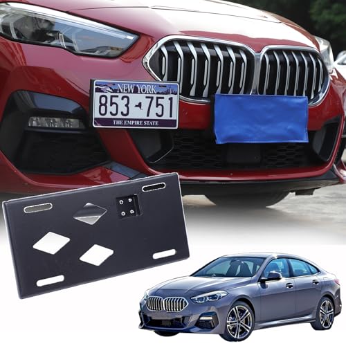 Sekhyna Front Bumper Tow Hook License Plate Frame Bracket Compatible with BMW 2 Series F44 20202024No Drill Tow Bumper Tow Hole Hook License Plate Mount Adapter Relocation Kit Accessories Only for F44 - Image 1