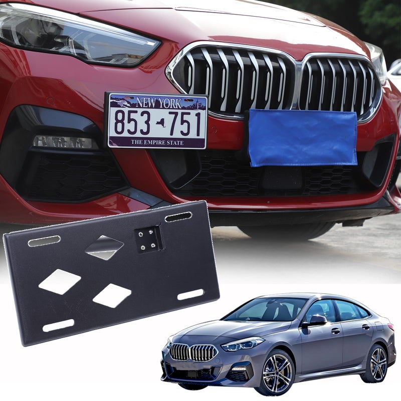 Sekhyna Front Bumper Tow Hook License Plate Frame Bracket Compatible with BMW 2 Series F44 20202024No Drill Tow Bumper Tow Hole Hook License Plate Mount Adapter Relocation Kit Accessories Only for F44 - Image 2